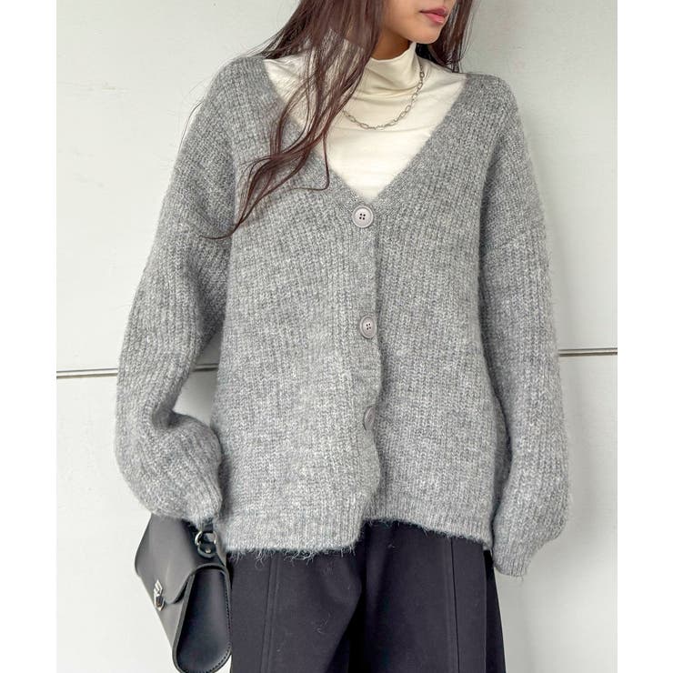 起毛アゼ編Vネックカーディガン | SpRay | 詳細画像43 