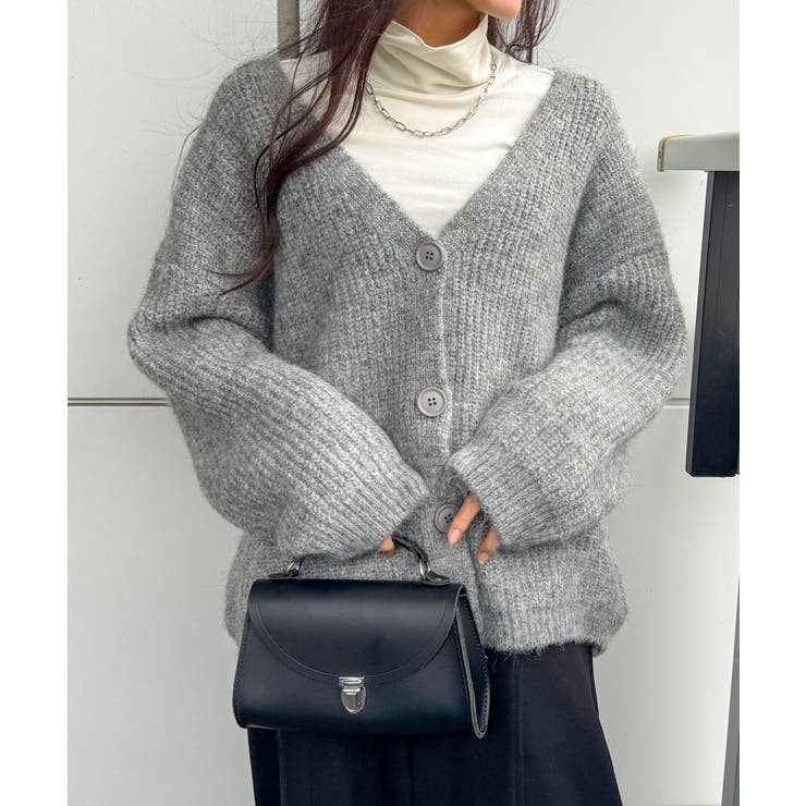 起毛アゼ編Vネックカーディガン | SpRay | 詳細画像44 