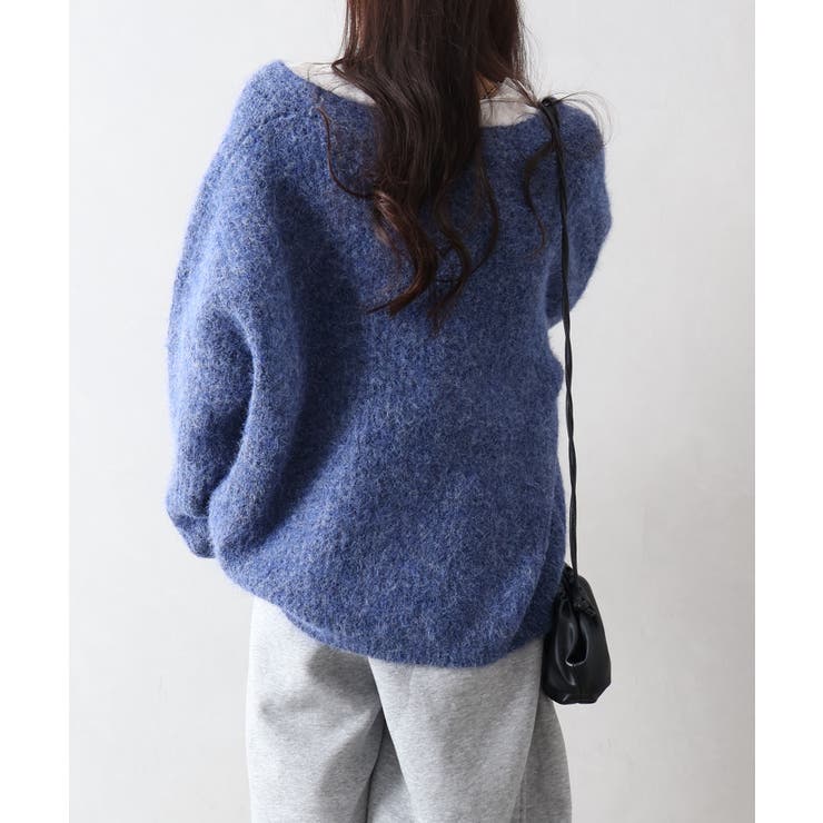 起毛アゼ編Vネックカーディガン | SpRay | 詳細画像5 