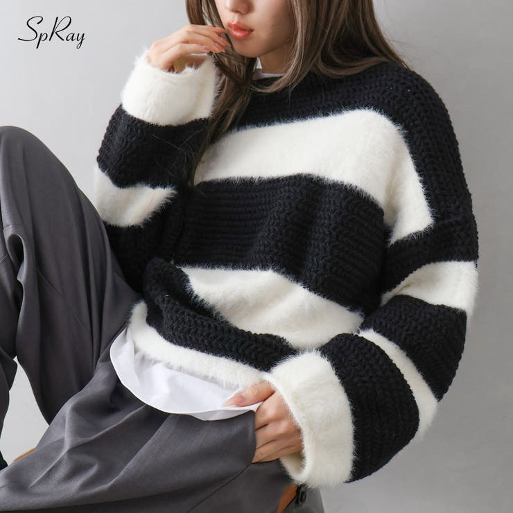 ボーダーロングニット[品番：SPRW0010847]｜SpRay（スプレイ）の