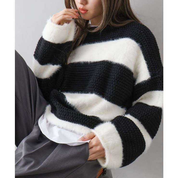 ボーダーロングニット[品番：SPRW0010847]｜SpRay（スプレイ）の