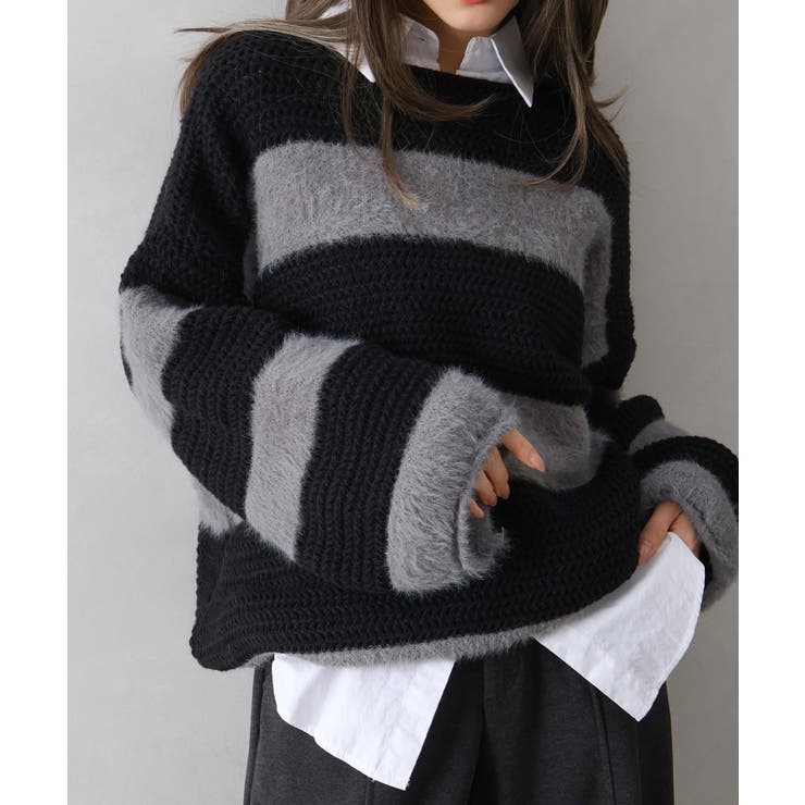 ボーダーロングニット[品番：SPRW0010847]｜SpRay（スプレイ）の