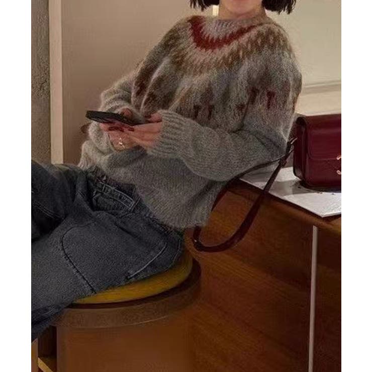 求心柄ニットトップス | SpRay | 詳細画像10 