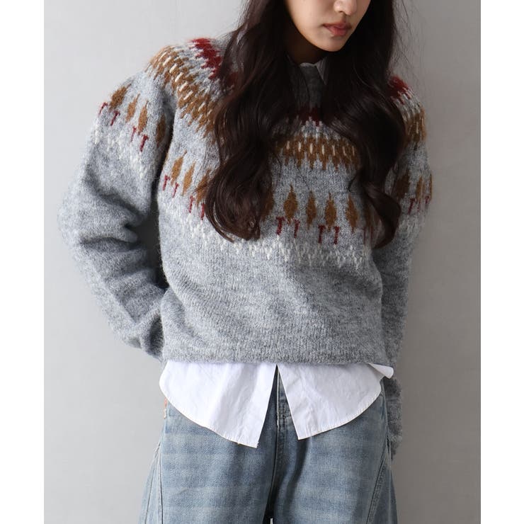 求心柄ニットトップス | SpRay | 詳細画像14 