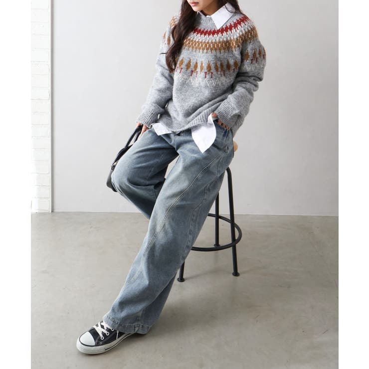 求心柄ニットトップス | SpRay | 詳細画像16 