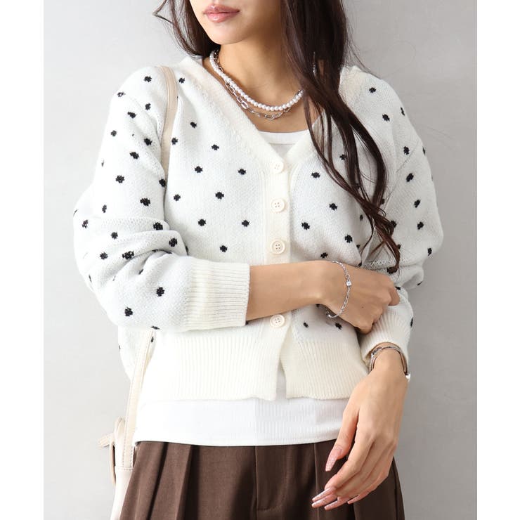 ドットVニットカーディガン | SpRay | 詳細画像10 