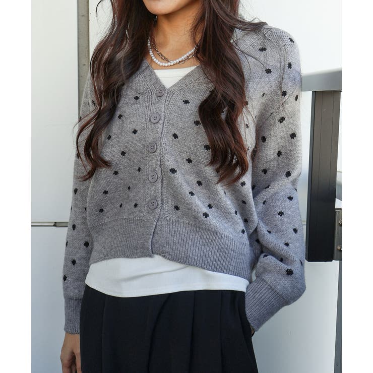 ドットVニットカーディガン | SpRay | 詳細画像13 