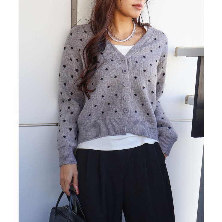 ドットVニットカーディガン | SpRay | 詳細画像15 