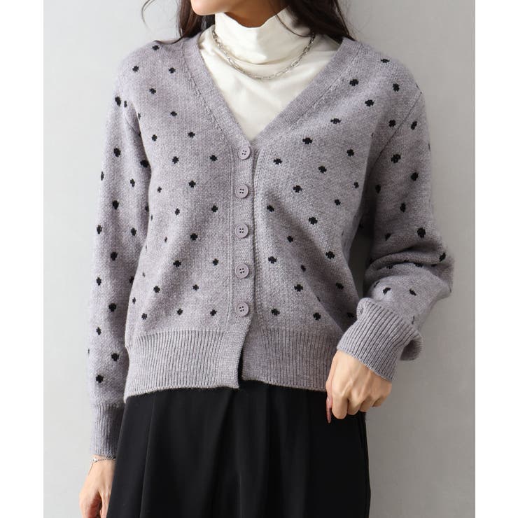 ドットVニットカーディガン | SpRay | 詳細画像2 