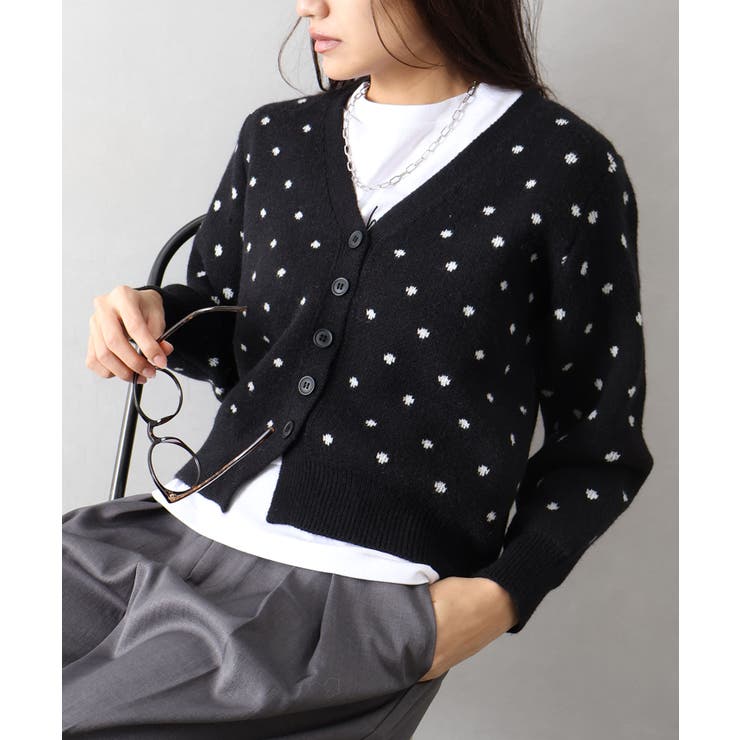 ドットVニットカーディガン | SpRay | 詳細画像21 