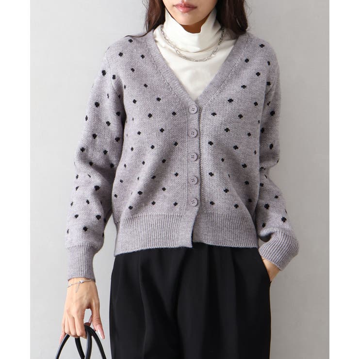 ドットVニットカーディガン | SpRay | 詳細画像3 