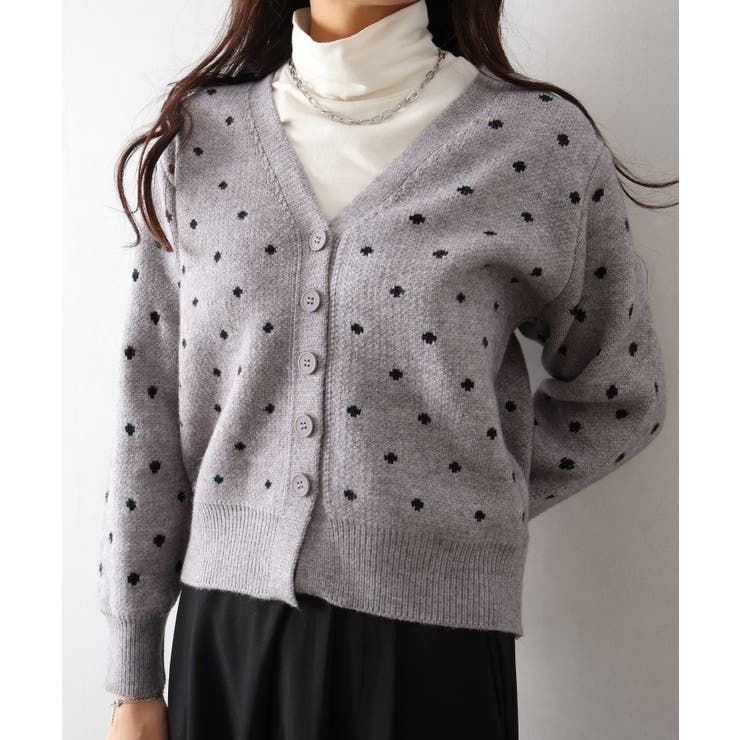 ドットVニットカーディガン | SpRay | 詳細画像6 