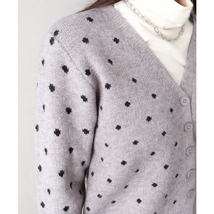 ドットVニットカーディガン | SpRay | 詳細画像8 