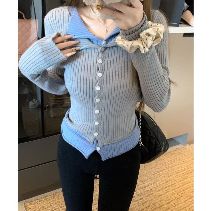 リブニットレイヤードトップス | SpRay | 詳細画像10 