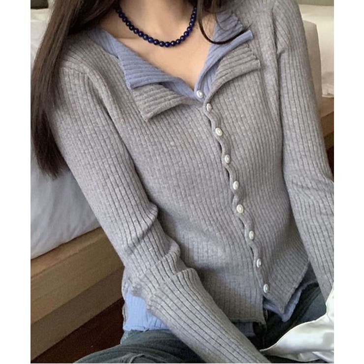 リブニットレイヤードトップス | SpRay | 詳細画像12 