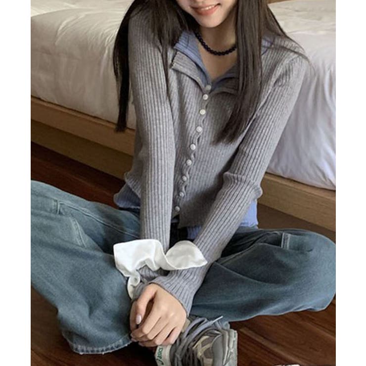 リブニットレイヤードトップス | SpRay | 詳細画像13 