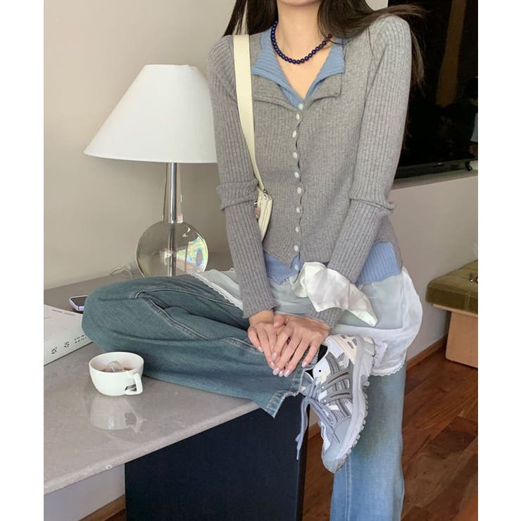 リブニットレイヤードトップス | SpRay | 詳細画像14 