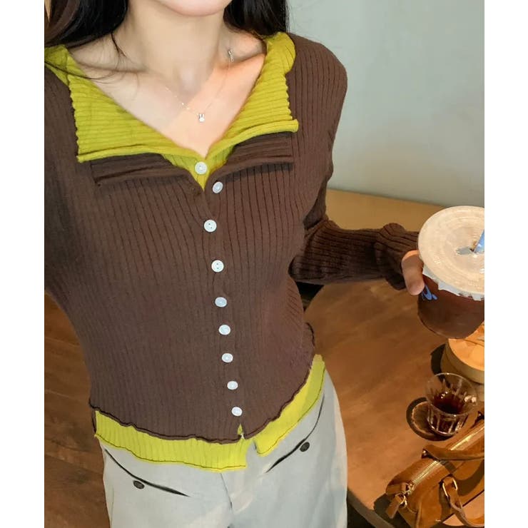 リブニットレイヤードトップス | SpRay | 詳細画像21 