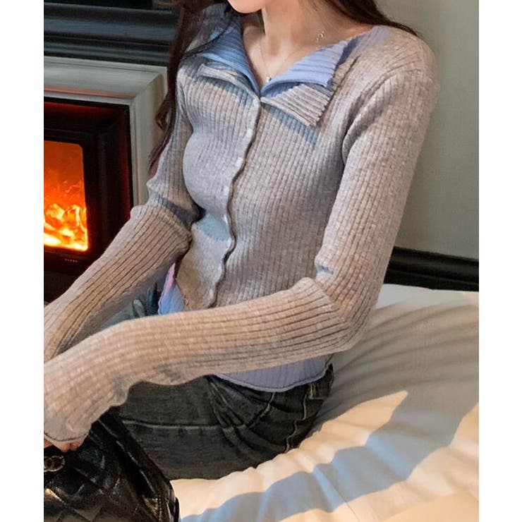 リブニットレイヤードトップス | SpRay | 詳細画像4 