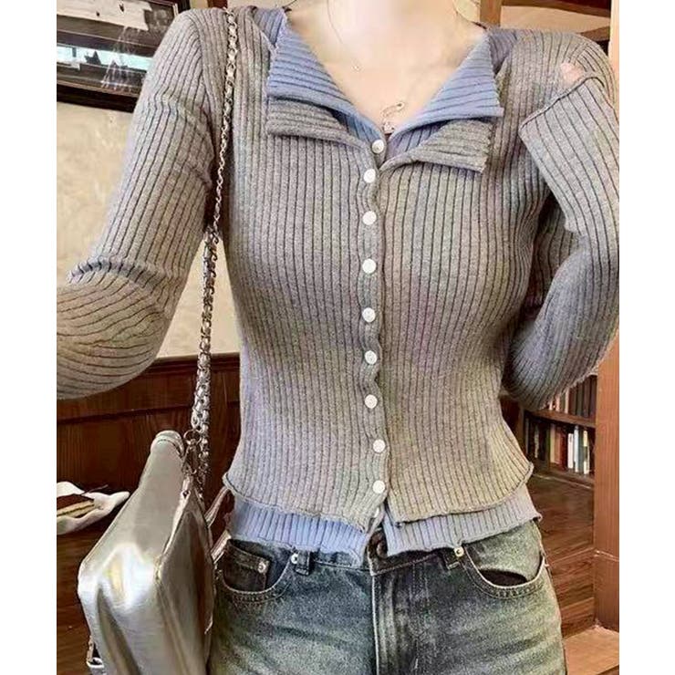 リブニットレイヤードトップス | SpRay | 詳細画像6 