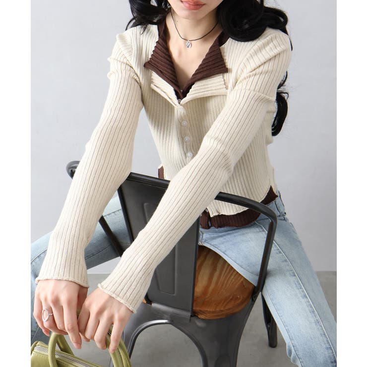 リブニットレイヤードトップス | SpRay | 詳細画像66 