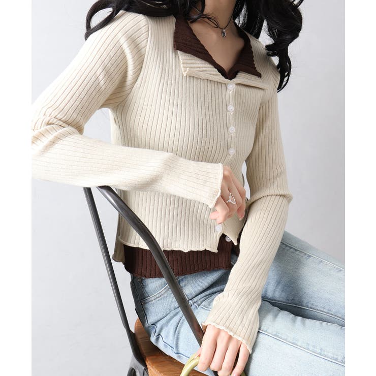 リブニットレイヤードトップス | SpRay | 詳細画像67 