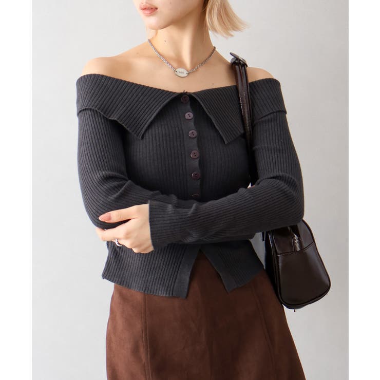 襟付きオフショルニット[品番：SPRW0010700]｜SpRay（スプレイ）の