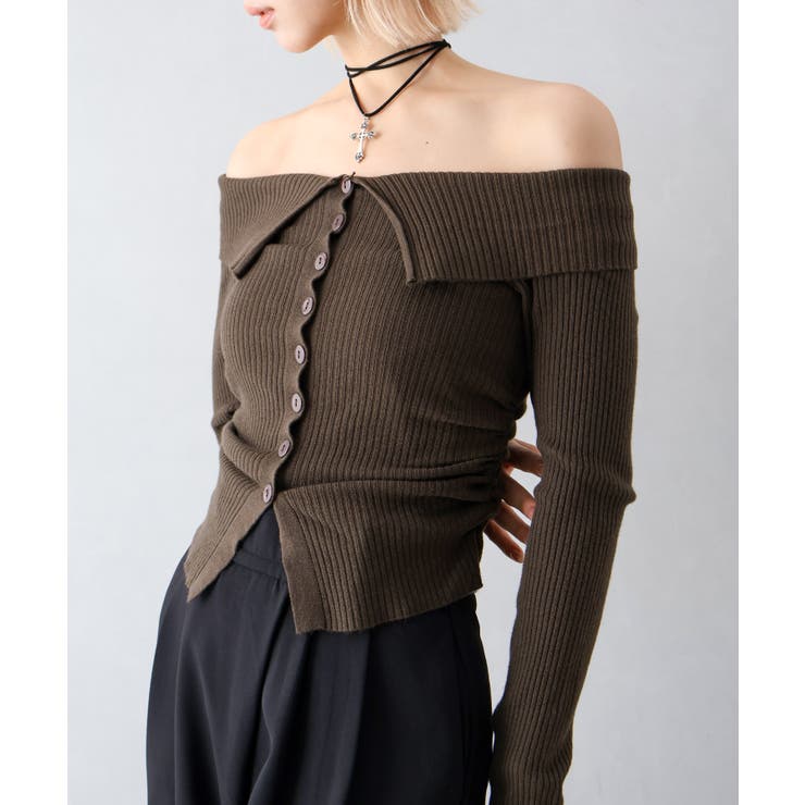 襟付きオフショルニット[品番：SPRW0010700]｜SpRay（スプレイ）の