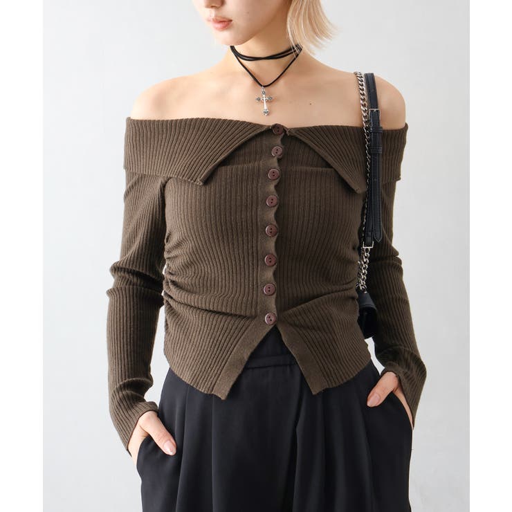 襟付きオフショルニット | SpRay | 詳細画像21 