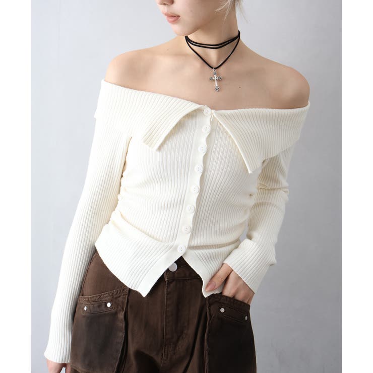 襟付きオフショルニット | SpRay | 詳細画像22 