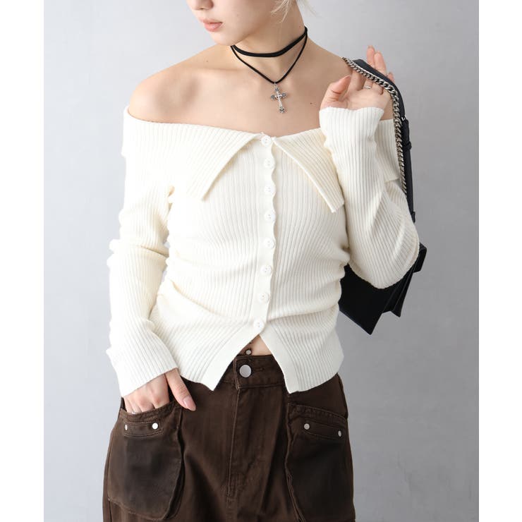 襟付きオフショルニット | SpRay | 詳細画像26 