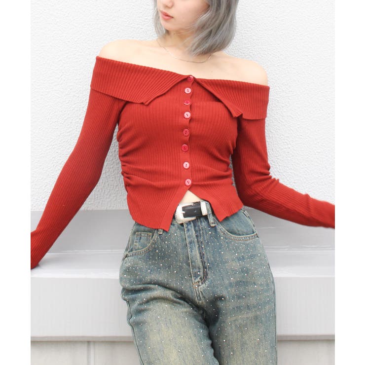 襟付きオフショルニット | SpRay | 詳細画像28 