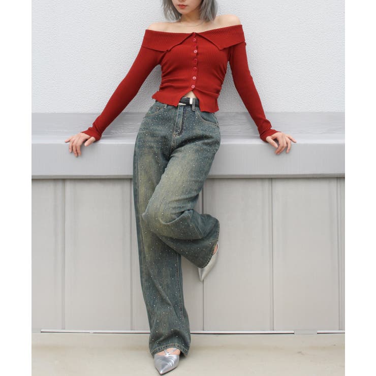 襟付きオフショルニット | SpRay | 詳細画像30 