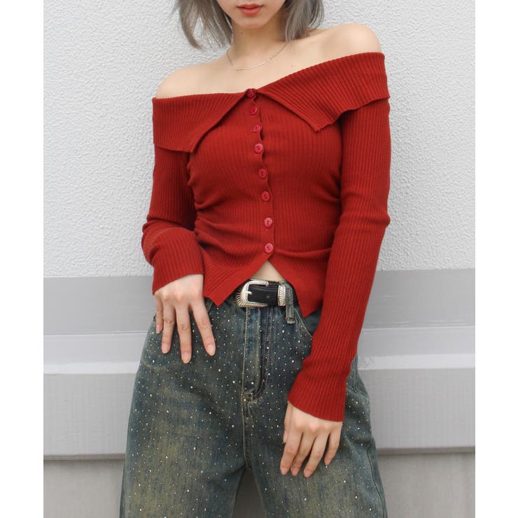 襟付きオフショルニット | SpRay | 詳細画像31 