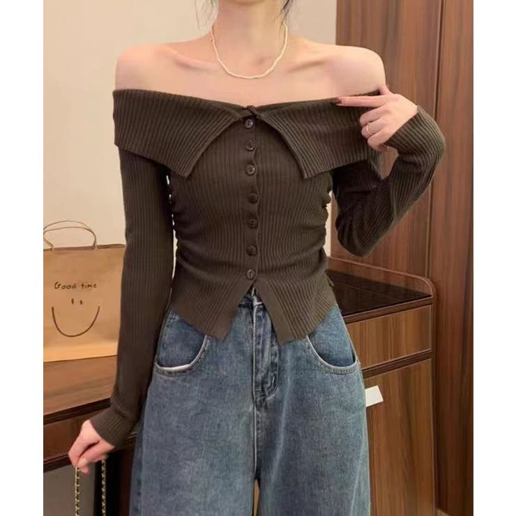 襟付きオフショルニット[品番：SPRW0010700]｜SpRay（スプレイ）の