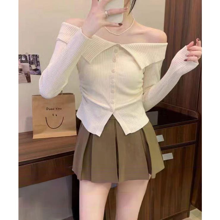 襟付きオフショルニット | SpRay | 詳細画像37 