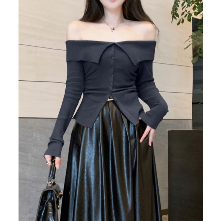 襟付きオフショルニット | SpRay | 詳細画像38 