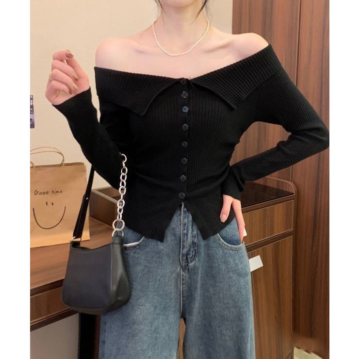 襟付きオフショルニット | SpRay | 詳細画像41 