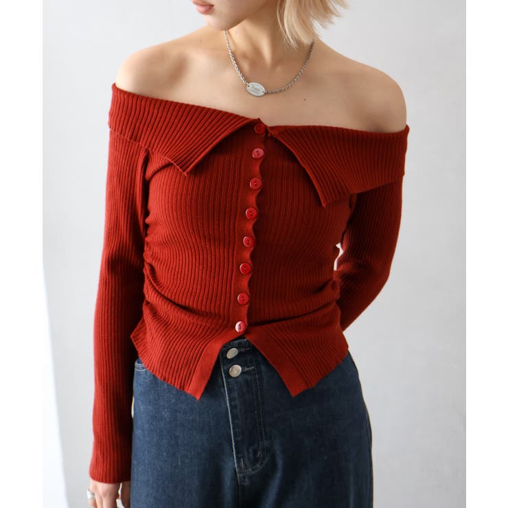 襟付きオフショルニット | SpRay | 詳細画像4 