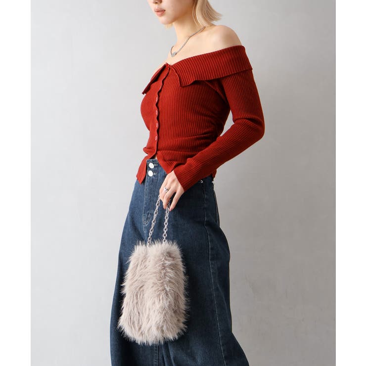 襟付きオフショルニット | SpRay | 詳細画像5 