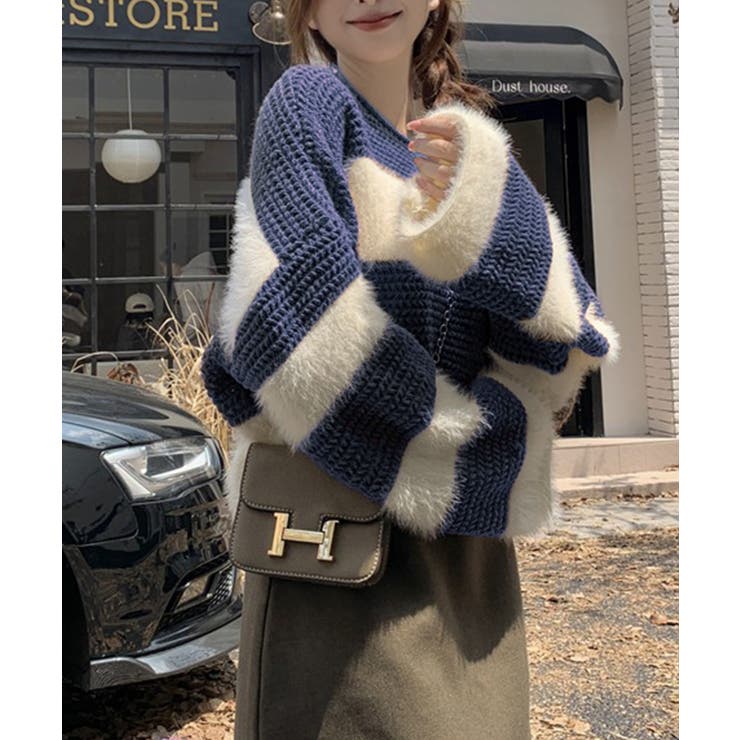 シャギーボーダークロップドニット | SpRay | 詳細画像21 