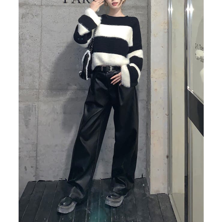 シャギーボーダークロップドニット | SpRay | 詳細画像38 