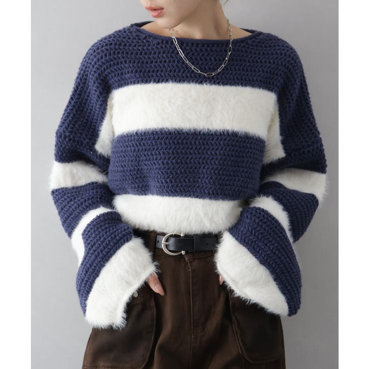 シャギーボーダークロップドニット | SpRay | 詳細画像42 