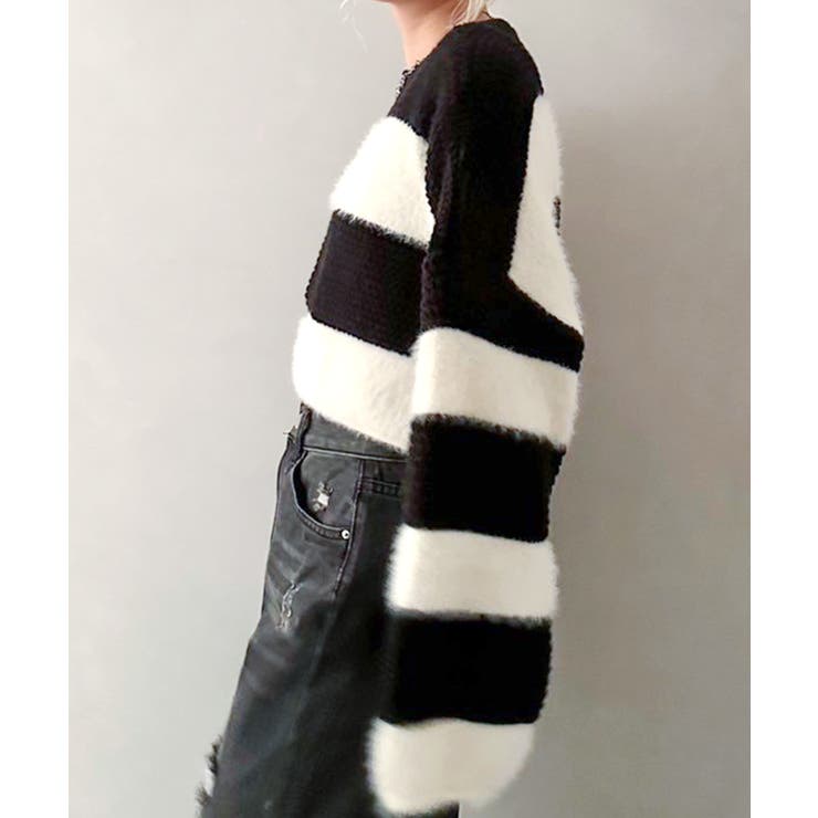 シャギーボーダークロップドニット | SpRay | 詳細画像51 