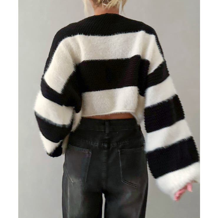 シャギーボーダークロップドニット | SpRay | 詳細画像53 