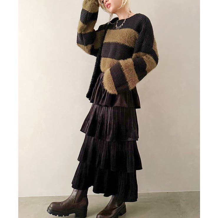 シャギーボーダークロップドニット | SpRay | 詳細画像58 