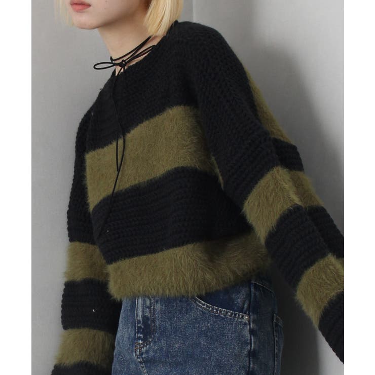 シャギーボーダークロップドニット | SpRay | 詳細画像61 