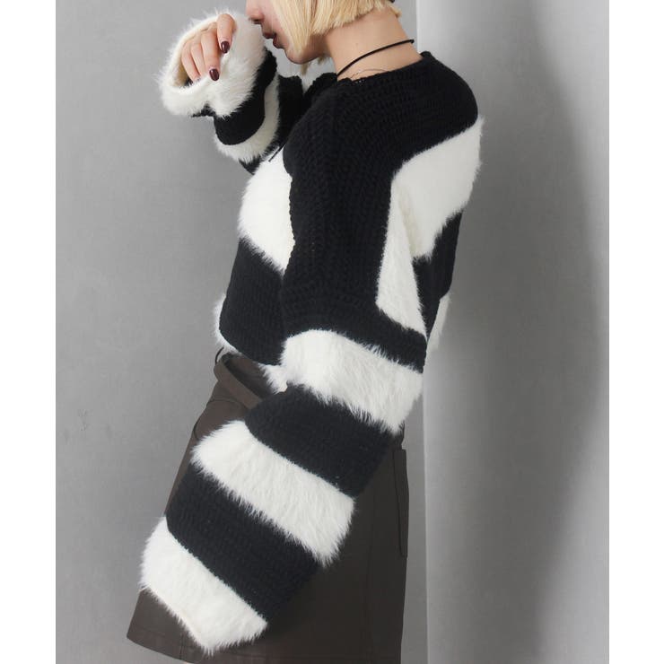 シャギーボーダークロップドニット | SpRay | 詳細画像71 