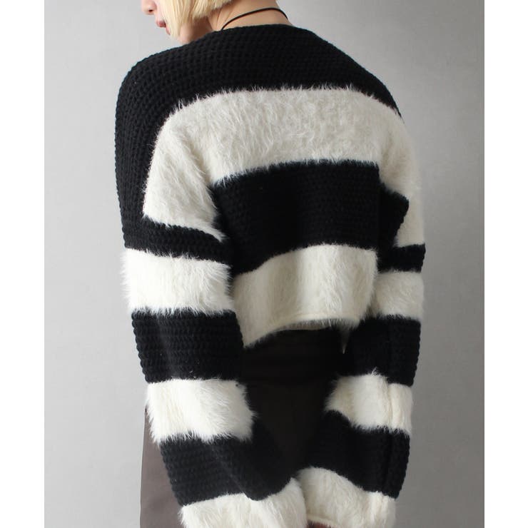 シャギーボーダークロップドニット | SpRay | 詳細画像75 