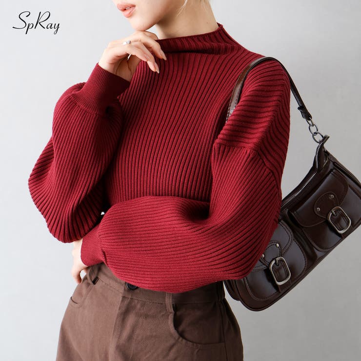 ボリューム袖ボトルネックニット | SpRay | 詳細画像1 